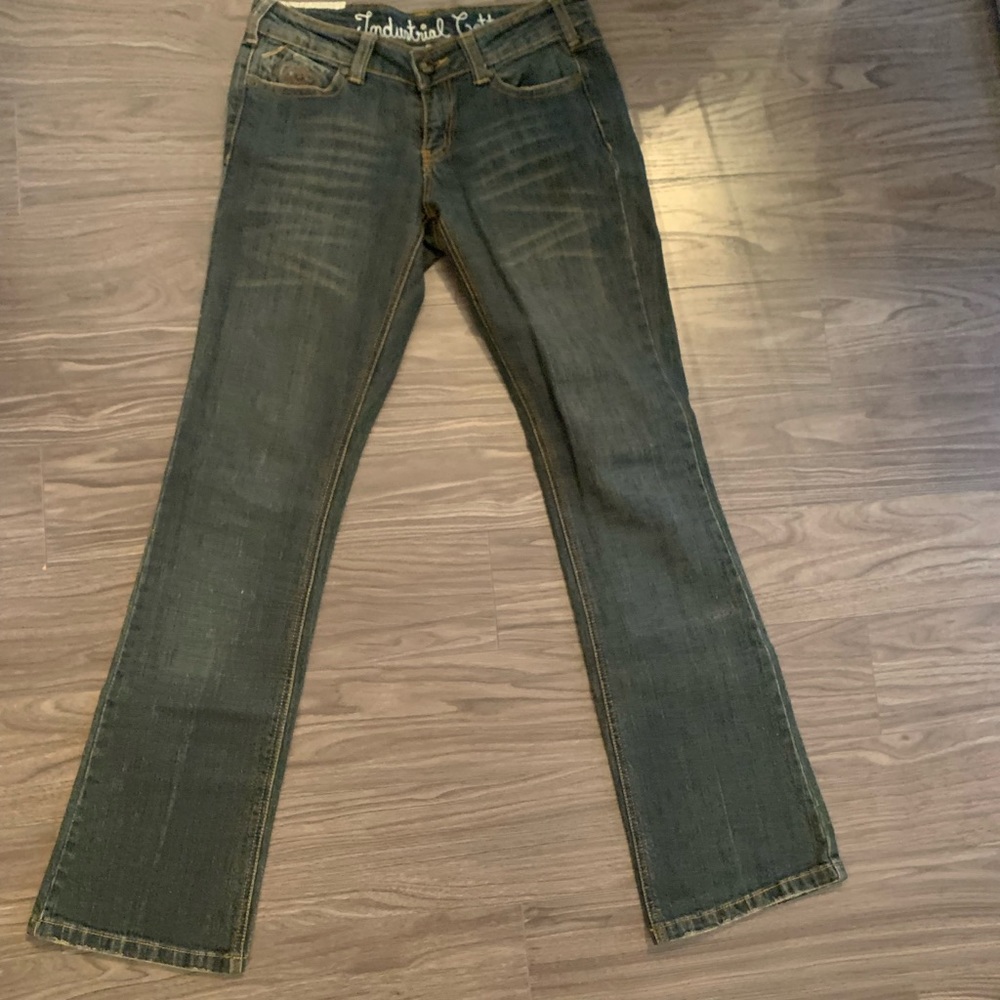 Gray jean with beautiful pockets , worn number of times in good condition